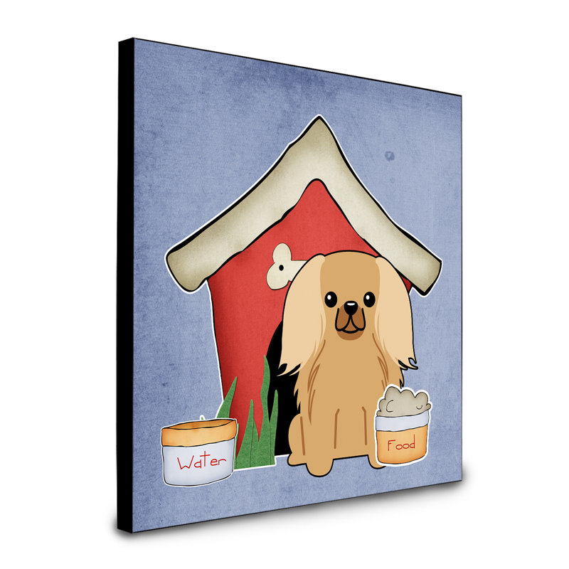 Panneau mural d’art collection dog house Scarvinia, Pékinois fauve