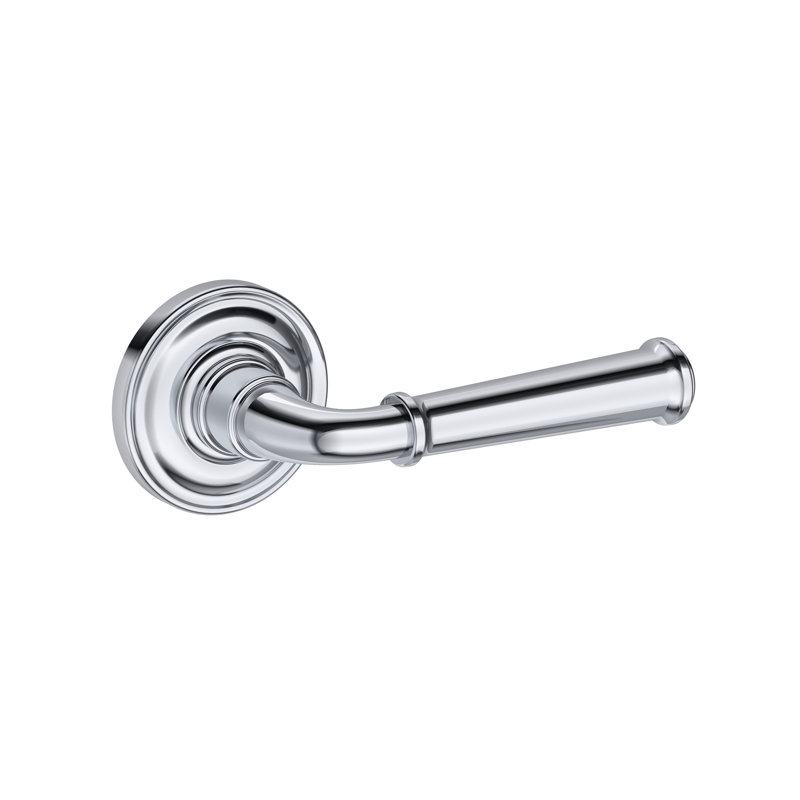 Dunsmoor Half Dummy Lever with Traditional Round Rose in Unlacquered Brass, Polished Chrome