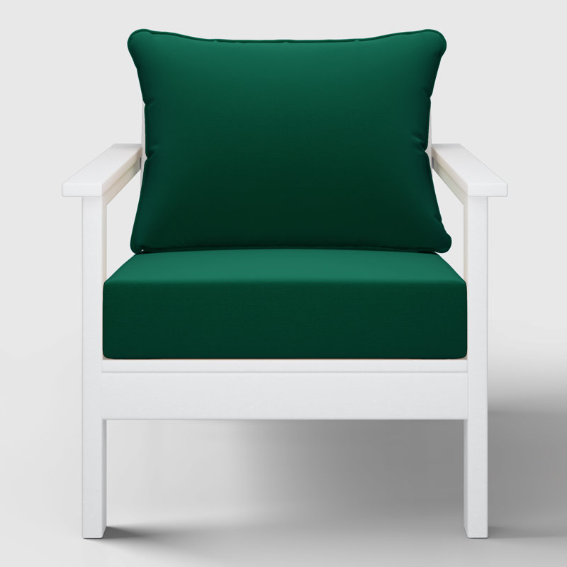 Deep Seating Chair With Cushions (Set Of 2), Green, White