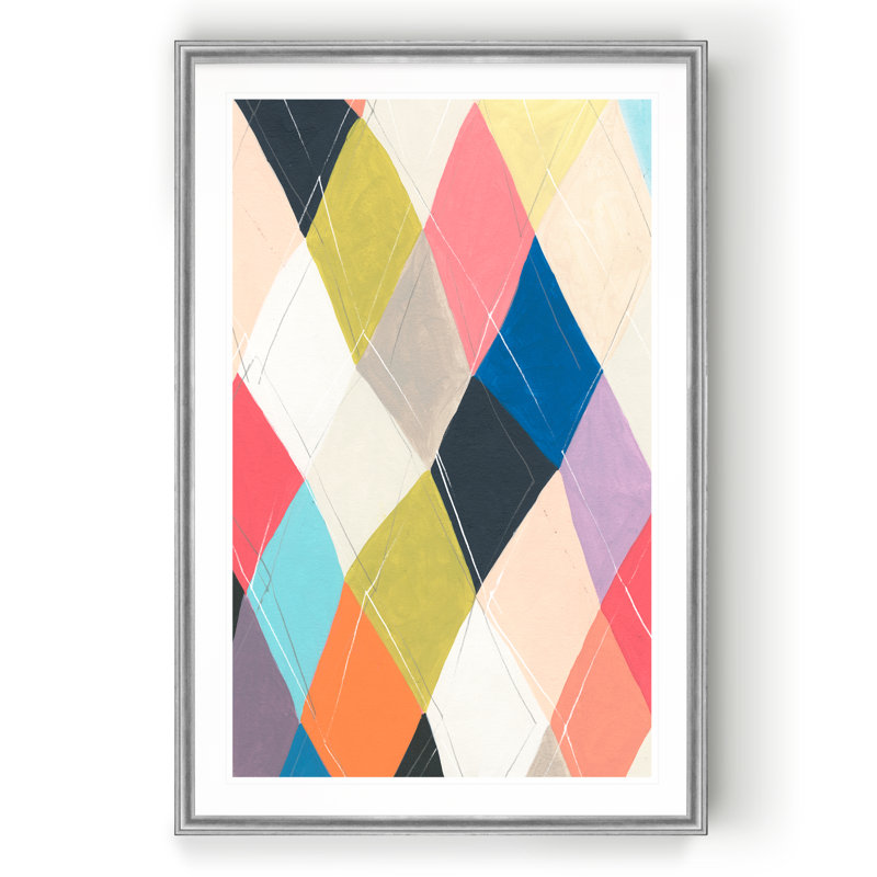 « harlequin anastasia i », reproduction sur toile, H 26,5 po x l 36,5 po x P 1,5 po, Argent