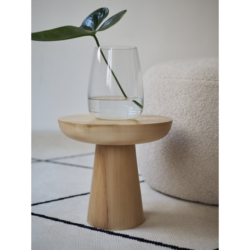 Kayson Solid Wood Pedestal End Table, Wood
