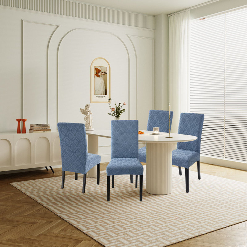 Housse pour chaise de salle à manger, Mélange de polyester bleu