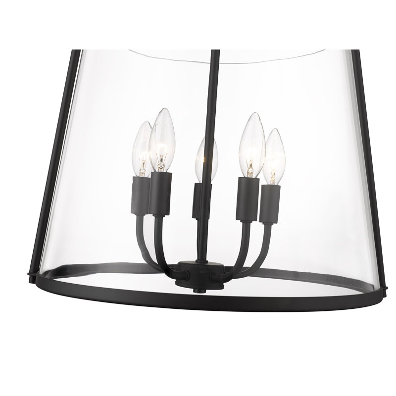 Luminaire suspendu à 5 lumières Royalston, Noir mat