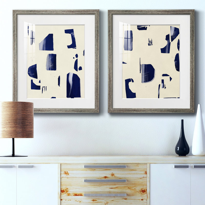 «Fragment Abstraction I», ensemble de 2 reproductions d'art sur toile encadrées