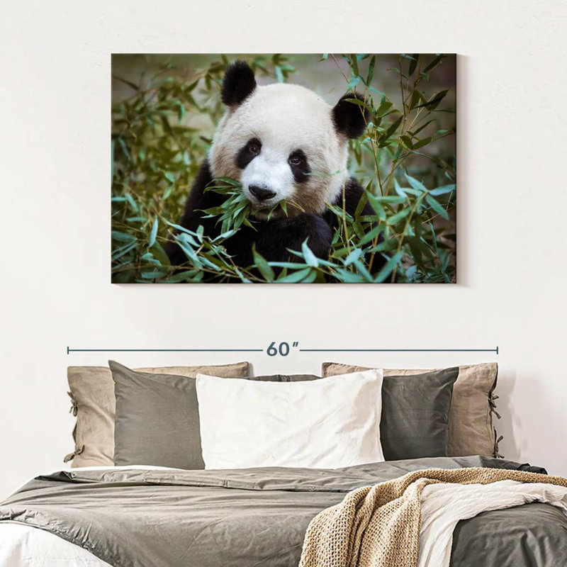 Panda With Bamboo, 32" H x 48" W