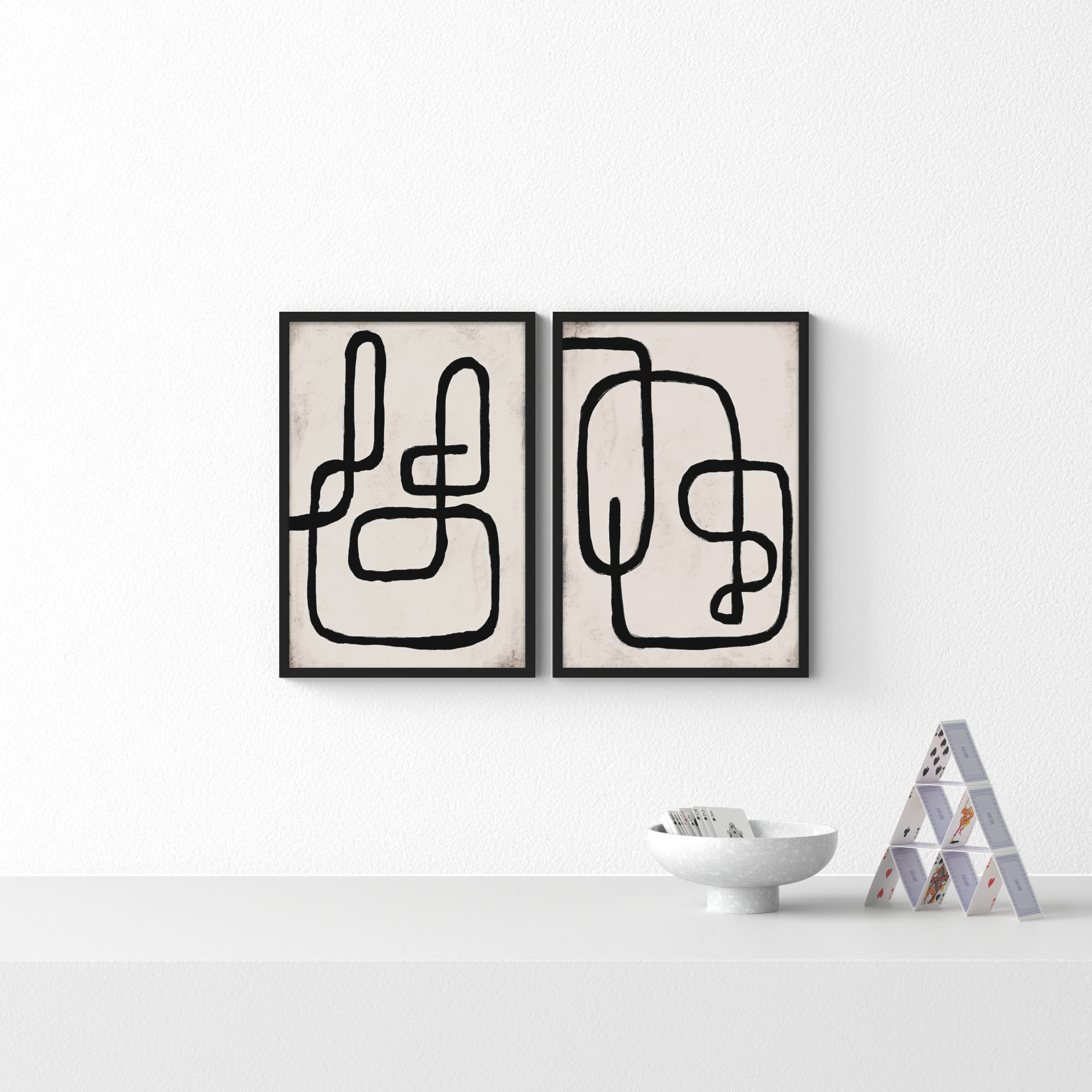 Linework by StudioM, Black Framed Paper, 20" H x 28" W x 1.25" D
