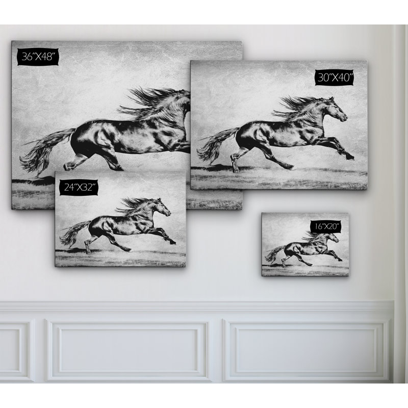 « b&w cheval ii », impression sur toile, H 27 po x l 18 po x P 1 po