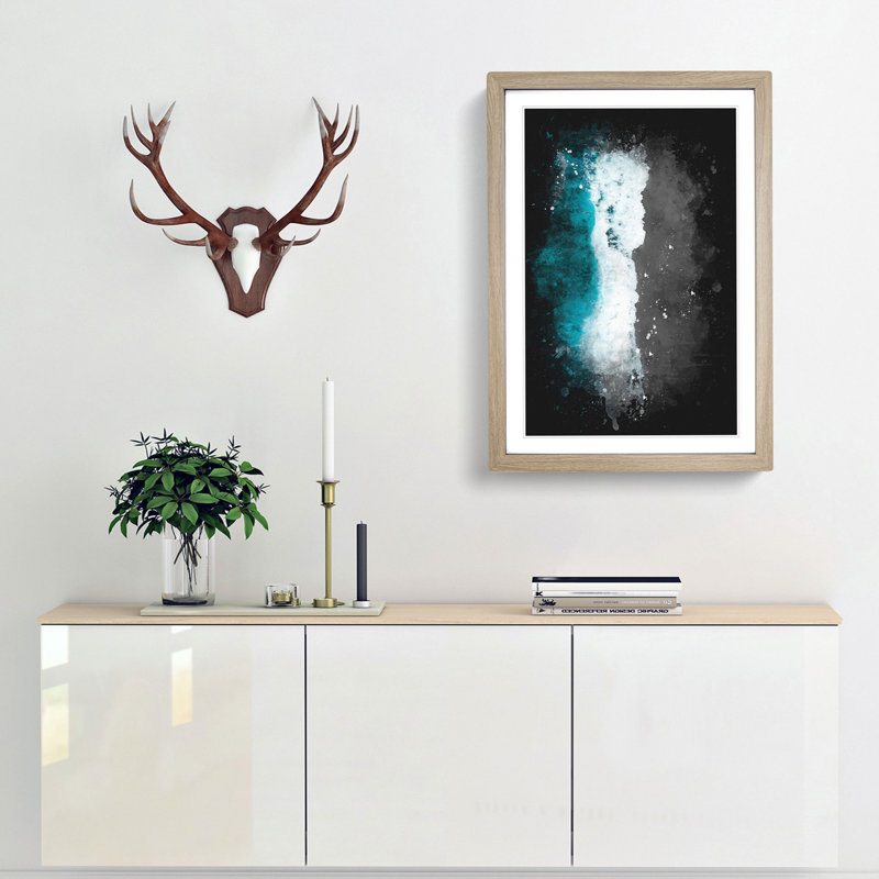 Australian Seascape View - Framed Print, 87cm H x 62cm W x 2cm D, Oak Framed