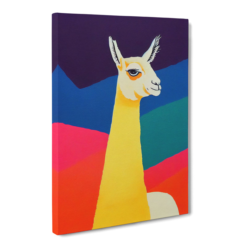 Llama Colour Field - Wrapped Canvas, 60cm H x 40cm W x 3cm D