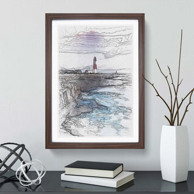 Portland Bill Lighthouse in Dorset Abstract Art - Picture Frame Graphic Art Print