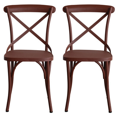 Metal Cross Back Dining Chair
