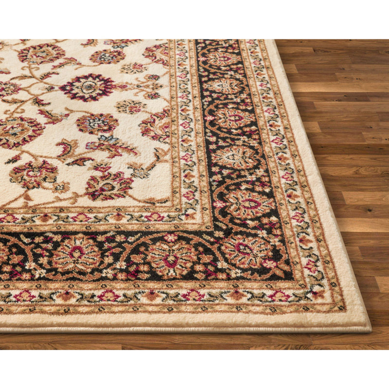 Tapis traditionnel ivoire Zuehlke Sarouk, Rectangle 5 pi 3 po x 7 pi 3 po