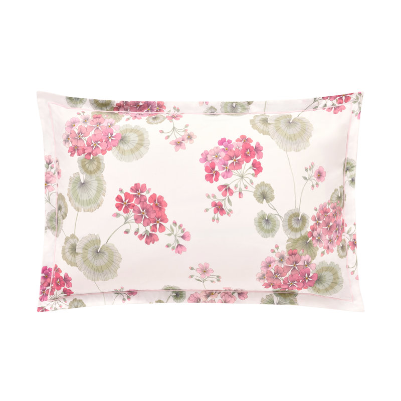 Flânerie Euro sham, Standard, Pink: Green; White, Flânerie