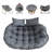 59" X 39" Double Hanging Egg Chair Cushion, 6.3 Inch Thick Waterproof Seat Pad With Pillows For Patio & Garden-1631308005