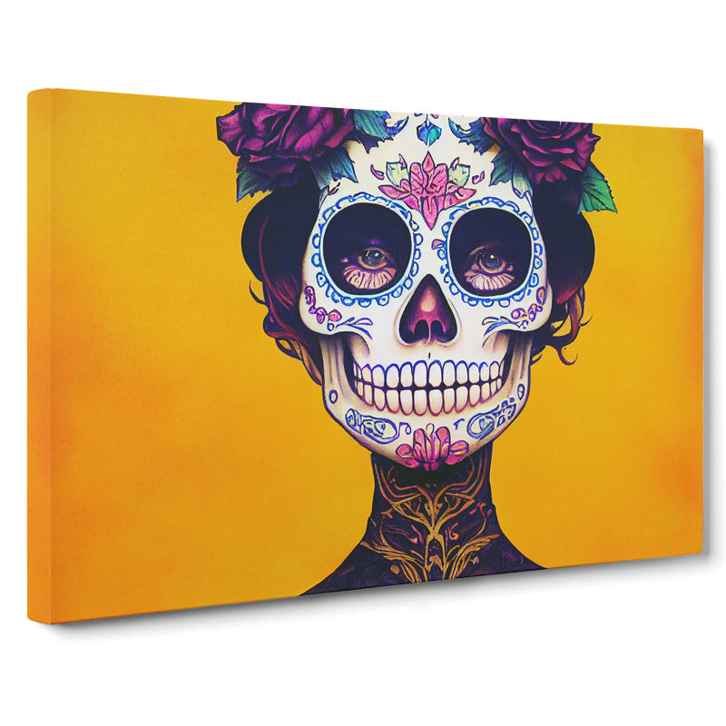 Sugar Skull Woman Vol.3 - Wrapped Canvas, 50cm H x 76cm W x 3cm D