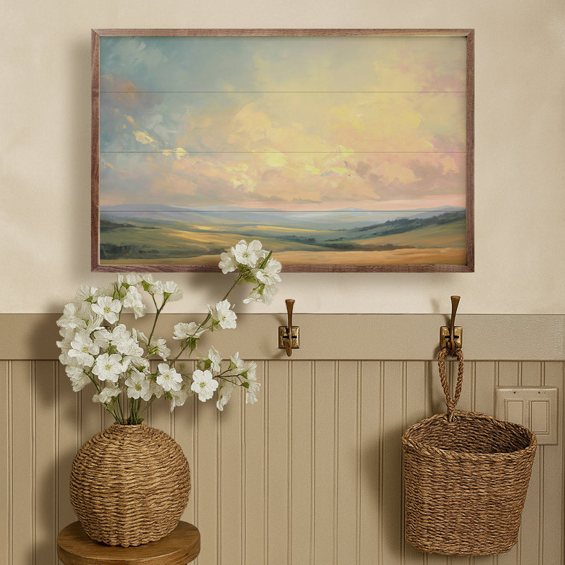 «Tranquil Twilight And Golden Fields» par Gina Kelly, H 5 po x l 8 po