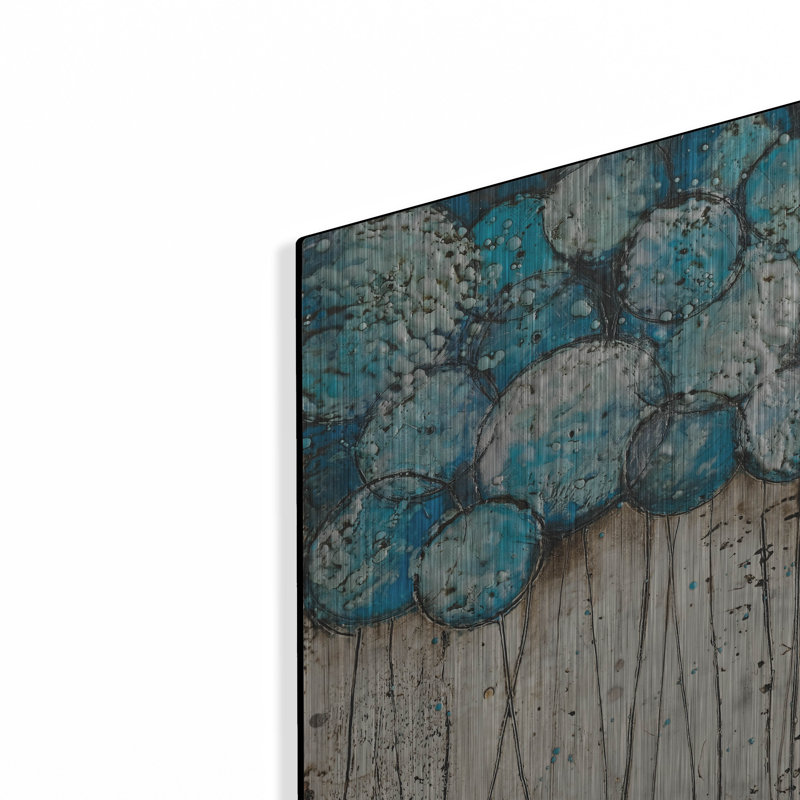 «Bubble Trees In Blue» par Britt Hallowell, H 12 po x l 12 po