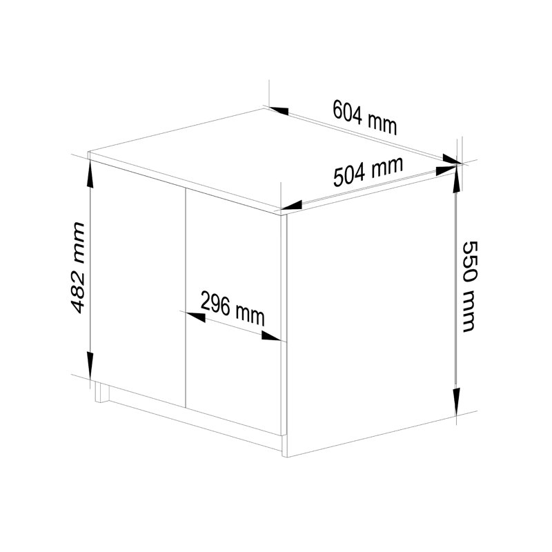 Stepfan 2 Door Wardrobe, 55cm H x 60cm B x 51cm T