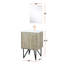24 po W, meuble-lavabo rustique blanc, comptoir en quartz blanc, robinet simple de contrôle en or rose et meuble-lavabo de 18 miroirs avec comptoir, arrondi
