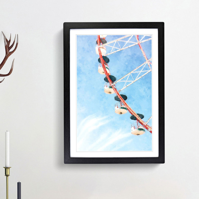 Ferris Wheel - Picture Frame Painting Print, 33cm H x 24cm W x 2cm D, Black Framed