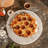 Foreside Home & Garden Round Serving Board Whitewash Wood with Leather Loop