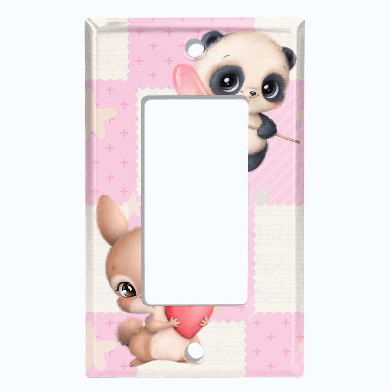 Plaque murale mignonne avec interrupteur à bascule 1 panda