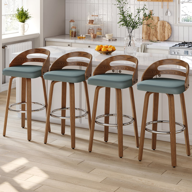 Tabourets de bar pivotants rembourrés Mahtab, Vert, Tabouret (assise à une hauteur de 30,31 po)