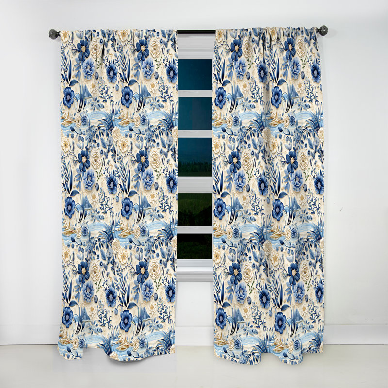 Coastal Neutrals Boho Collage II - Rideau Boho - Velours obscurcissant - 1 panneau, L 52 po x L 120 po