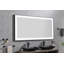 Miroir de salle de bain 72 po x 36 po x 1,5 po en aluminium avec cadre à DEL, noir mat