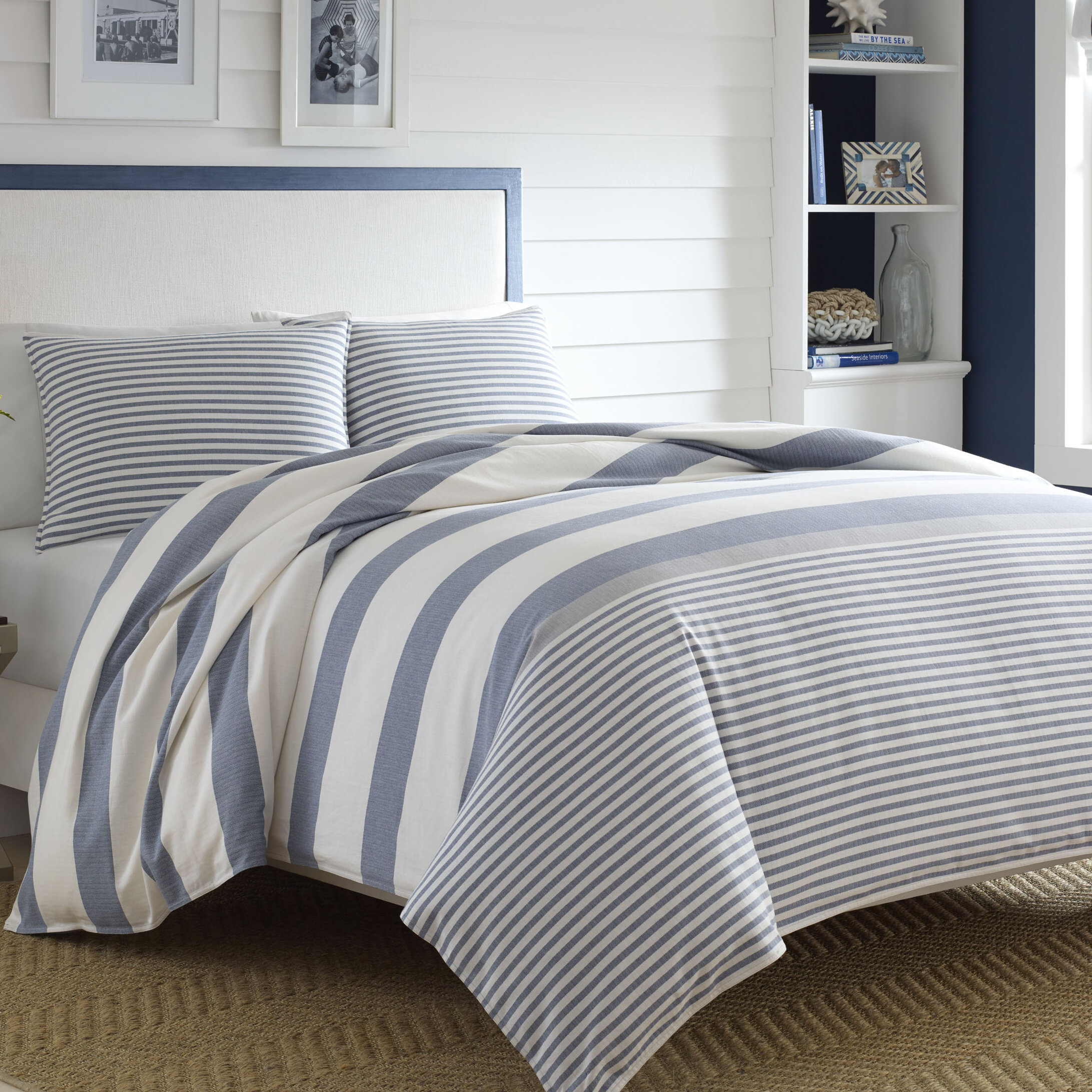 Nautica Fairwater Cotton Blue Duvet Cover Set & Reviews | Wayfair