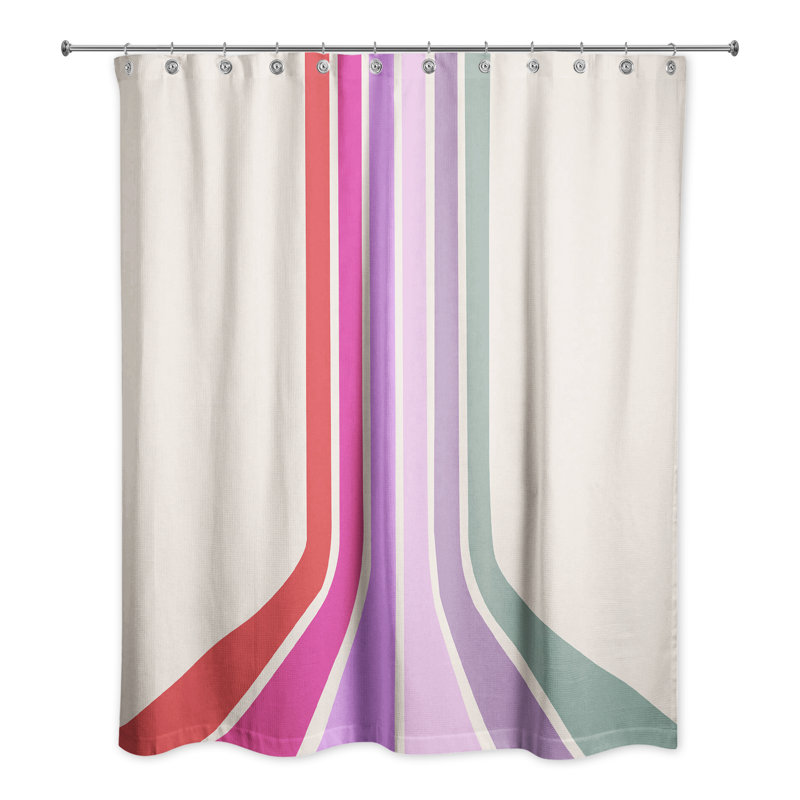 Rideau de douche simple Perine, Rose