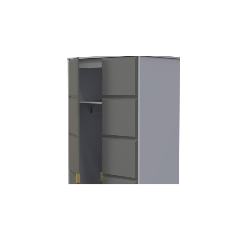 Allem 2 Door Wardrobe, Shadow Matt/Grey
