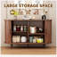 Buffet l 47 po en noyer, armoire d'appoint cannelée avec rebord courbé, crédence à porte coulissante pour salon, salle à manger, cuisine, couloir