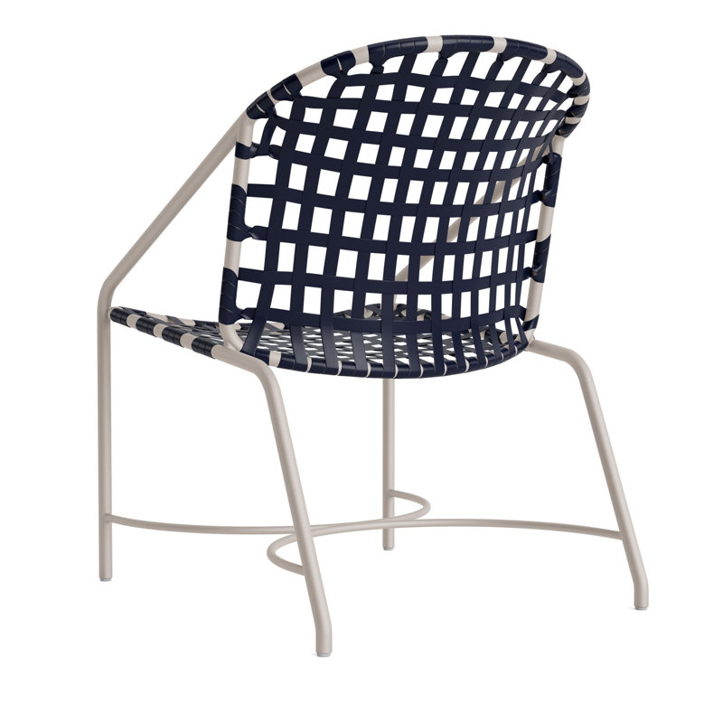 Kantan Outdoor Lounge Chair, Dove Smooth/Marine Vinyl Lace