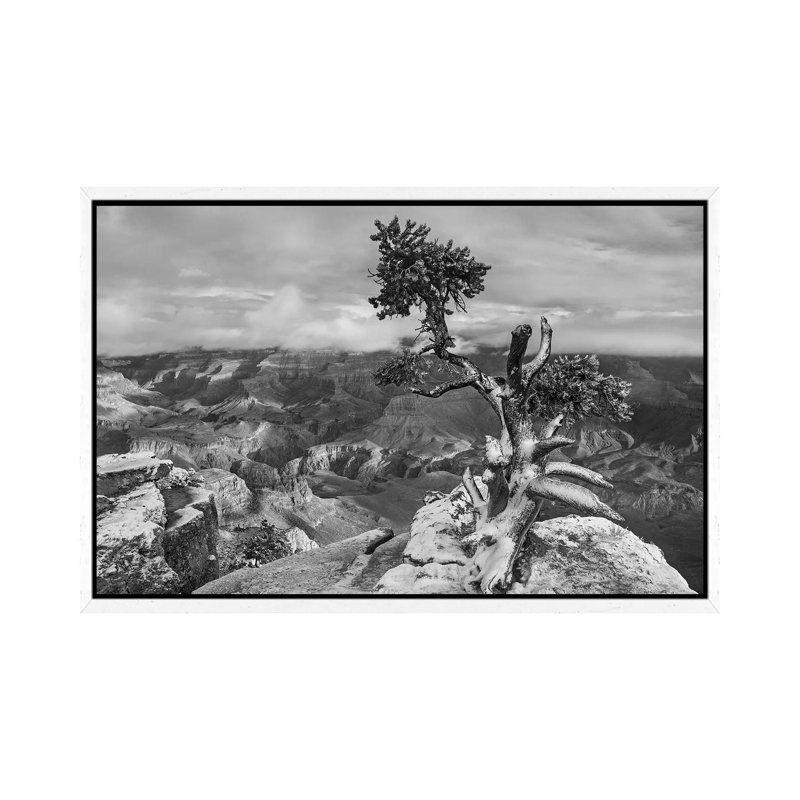 South Rim of Grand Canyon with a dusting of snow seen from Yaki Point Grand Canyon National Park AZ 1 Piece Wall Art on Canvas