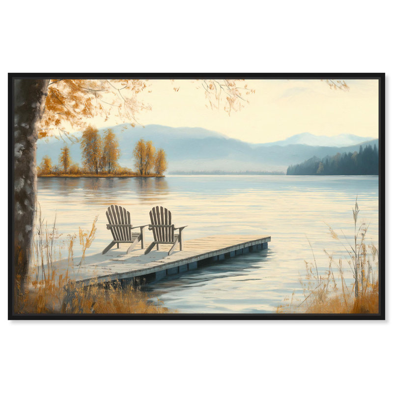 «Lake of Dreams» par Art Remedy, 37" H x 55" W, Cadre flottant noir