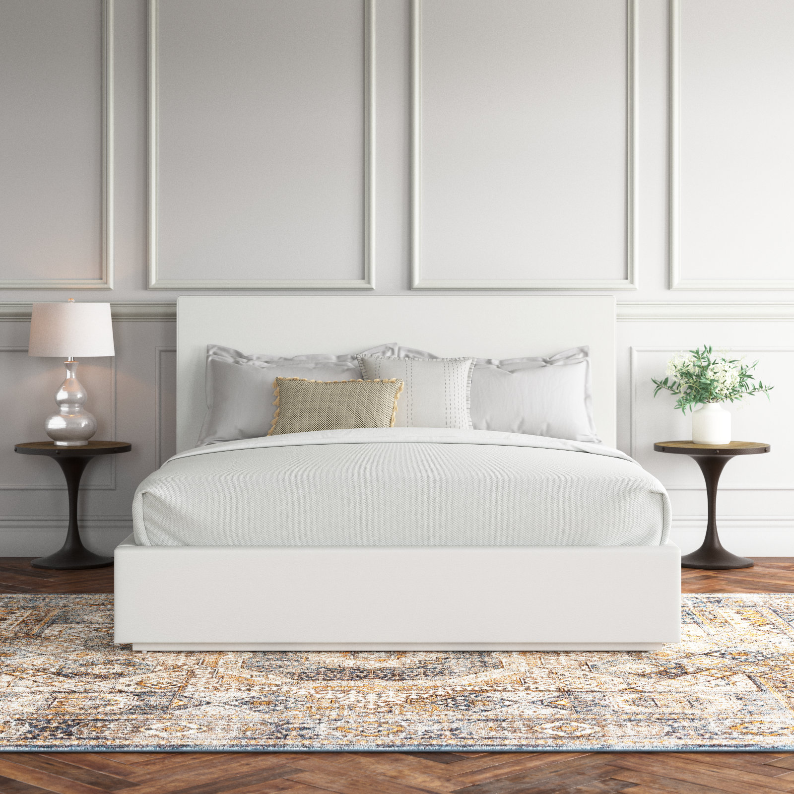 Baccarat Upholstered Bed, California King, Pearl