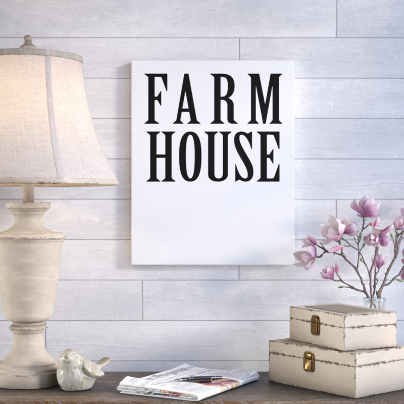 «Farm House», reproduction d'art textuel sur toile, H 14 po x l 11 po, Toile tendue