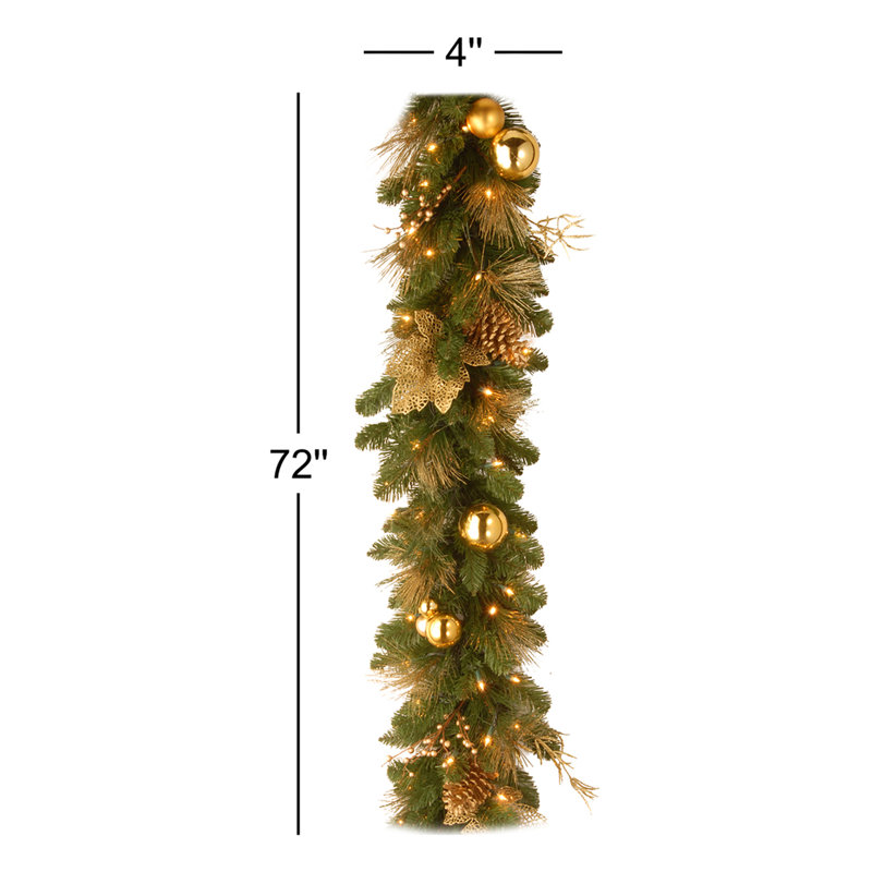 72'' in. Lighted Faux Garland