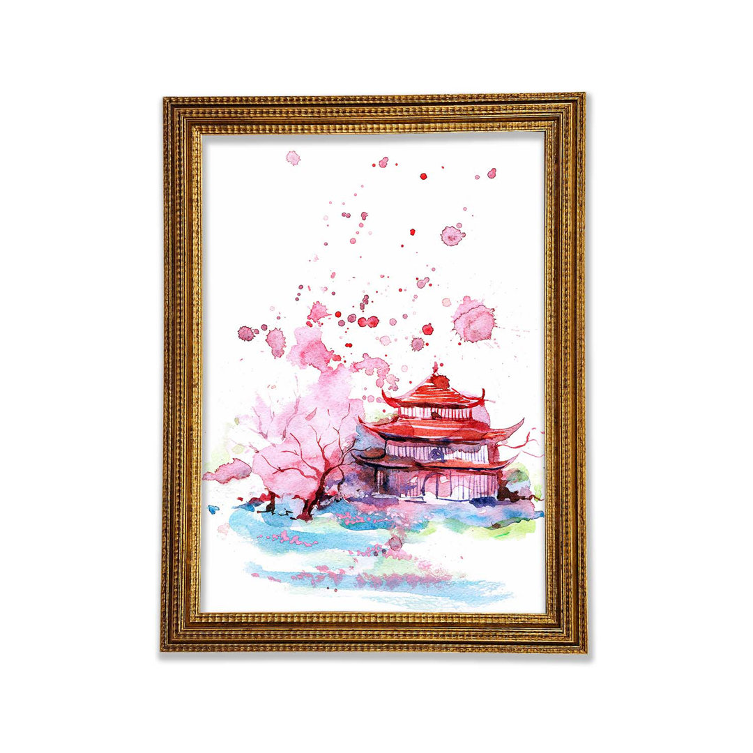 Chinesisches Aquarell - Druck