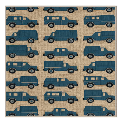 Machine Washable Transportation Brown Area Rug
