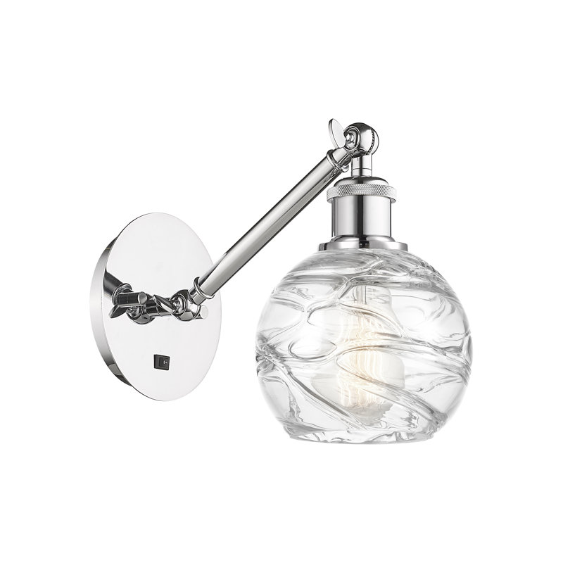 Applique murale 1 lumière 6 "avec bras réglable Shauna, Incandescente, Chrome poli