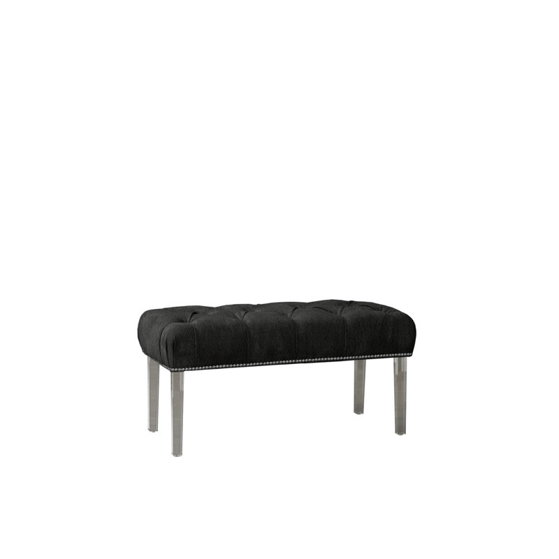 Banc en faux cuir Letendre, Noir