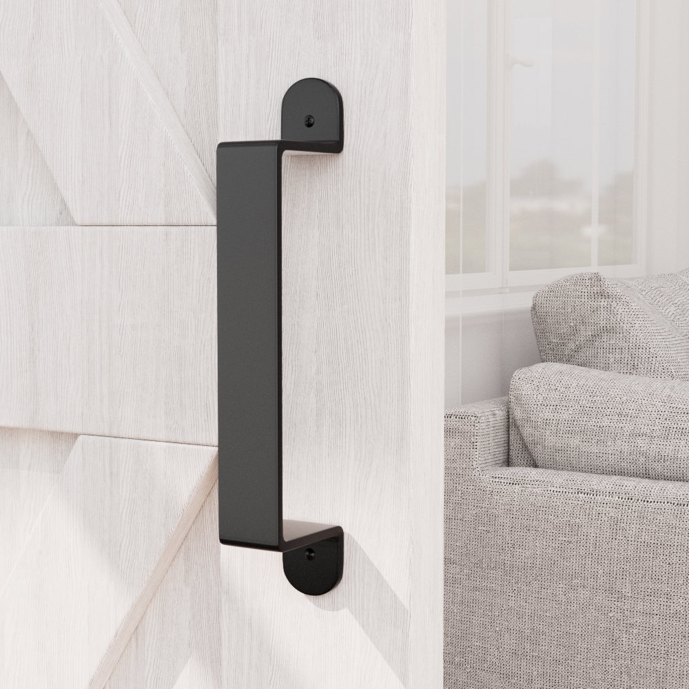 12" Square Base Twist Solid Cast Iron Rustic Black Barn Door Handle/Pull Lazio