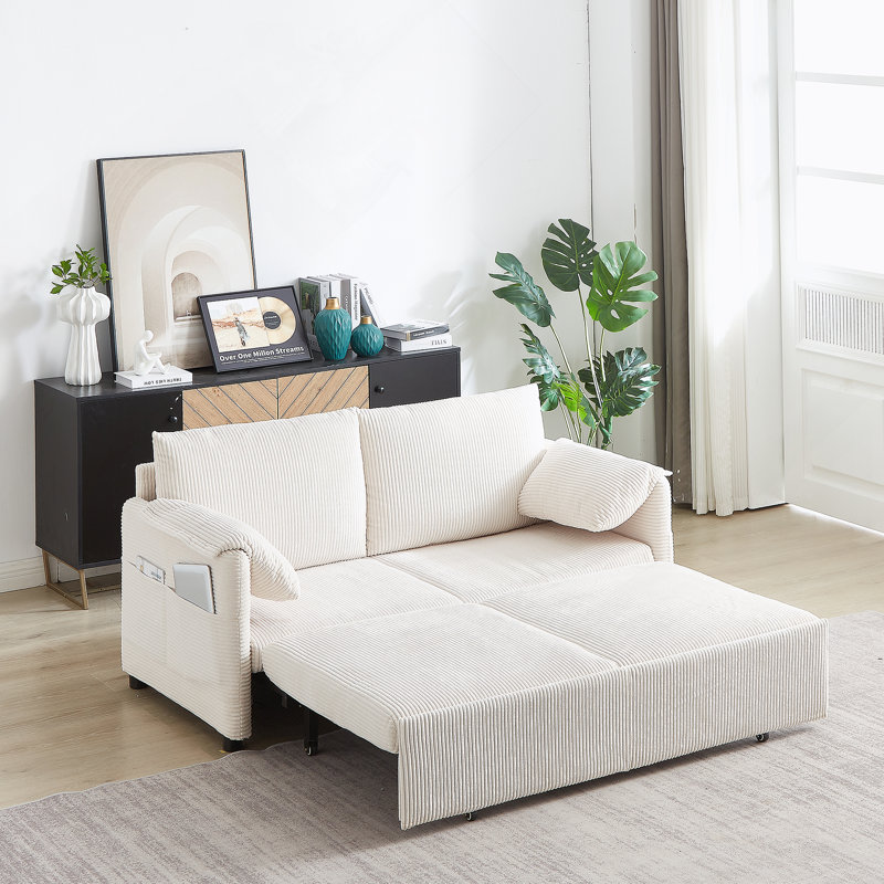Canapé-lit avec couchette réglable 3-en-1, Beige