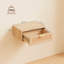 Floating Nightstands Set of 2 Wall-Mounted Bedside Tables Oak Rattan 1-Drawer 40x30x15cm No Legs Low Profile