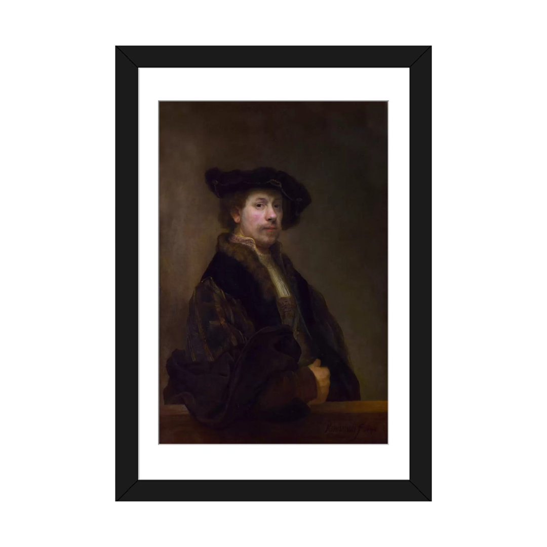 'Self Portrait at the Age of 34 1640' by Rembrandt Van Rijn Painting Print on Canvas Vault W Artwork Mat 
