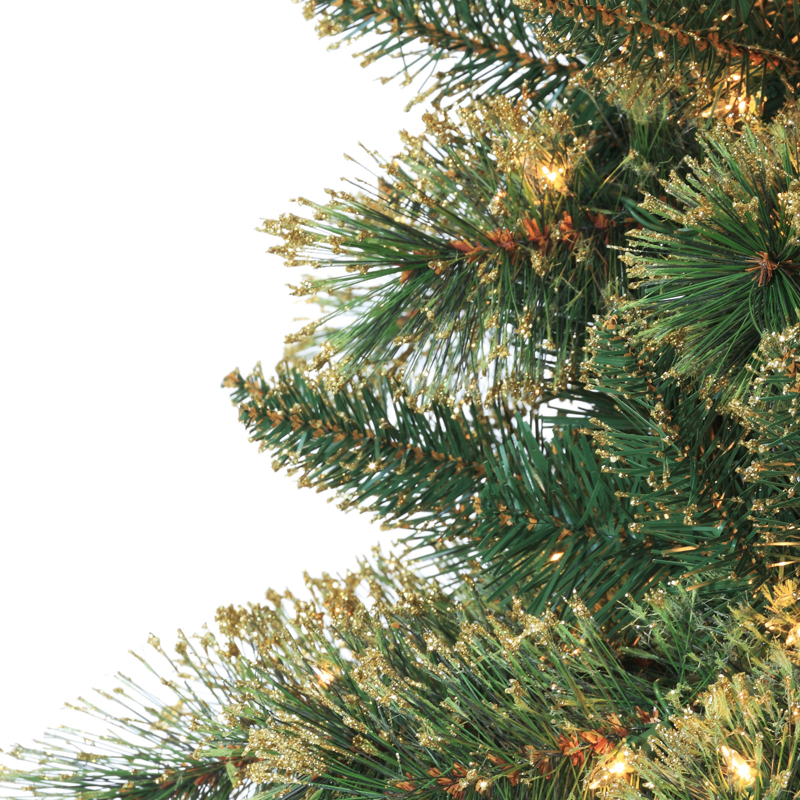 Gold 7.5' Pre-Lit Pine Christmas Tree