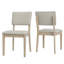 Chaises de salle à manger rembourrées de style Mid-Century avec pieds en bois lavé, ensemble de 2, combinant confort et style