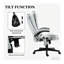 Fauteuil de bureau vibrant en microfibre, fauteuil de direction gris clair et système de massage à six points